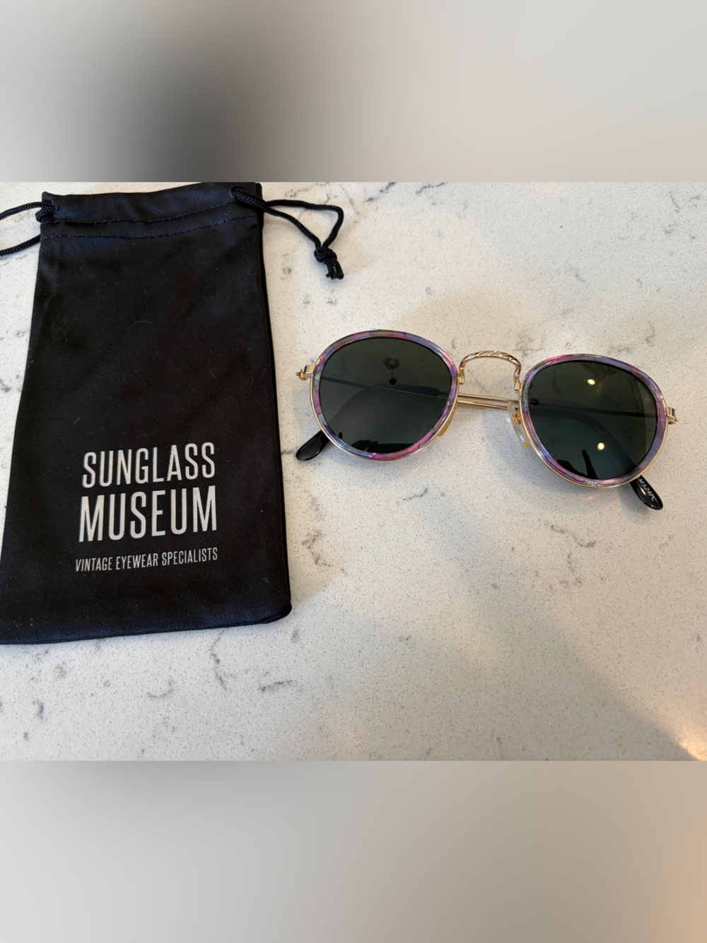 Free People Round Sunglasses - Purple/Pink Frame, Black Lenses